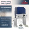 ALEKO 40-ft Slide Universal Battery Driveway Gate Opener Kit (Solar Compatible)