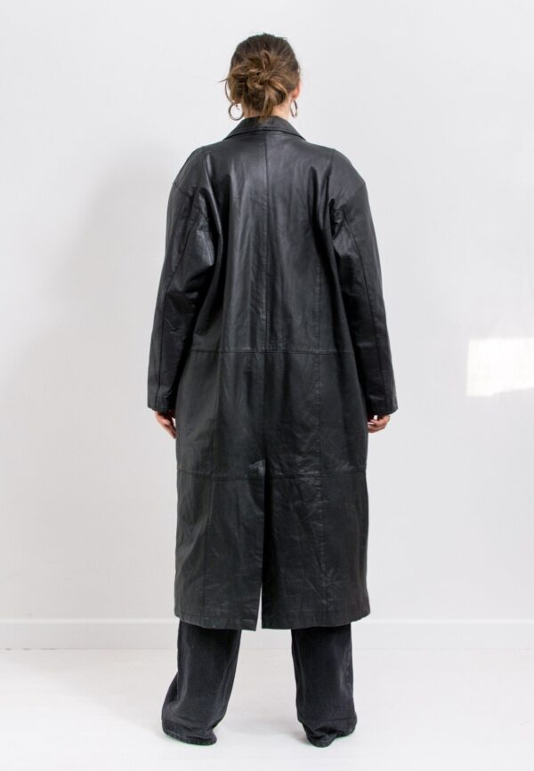 Black leather trench