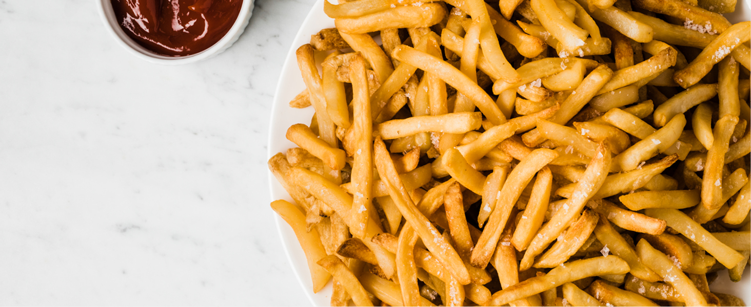 french fries and ketchup