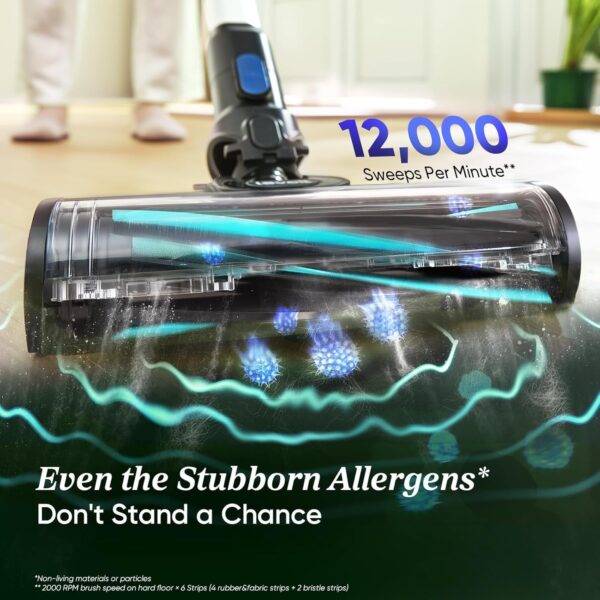 Cordless Vacuum Cleaner, Stick Vac with Tangle-Resistant Design, Up to 50 Minutes, Powerful Suction, Rechargeable, Lightweight, and Versatile for Carpet, Hard Floor, Pet Hair, LVAC-200