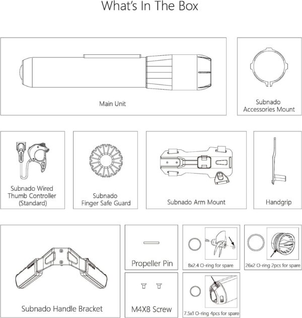 5b05d459a5ad4996adbfba6d10526e83 Subnado Twin Engine Handle Bracket+ Subnado Underwater Scooter 2 Packs with 2 handgrips, 2 Arm Mount Kits, 2 Accessories Mount Rings
