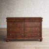 8 Drawer 64” W Double Dresser With Mirror