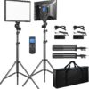 D50 LED Video Light Panel Lights 15.4′′, 2 Packs 45W 3000K-8000K Bi-Color Dimmable Photography Lighting, CRI 96+ Videography Lighting for Video Shooting/Gaming/Live Stream/Studio/Film