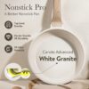 22pcs Pots and Pans Set Nonstick, Cookware Set White Granite Induction Kitchen Cooking Set w/Frying Pans & Saucepans& Grill Pan(PFOS, PFOA Free)