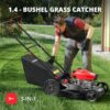 21′′ Steel Deck Gas Lawn Mower, Heavy-Duty 3-in-1 Push Mower, 144cc 4-Stroke Engine, 6-Position Height Adjustment, Large 1.4 Bushel Grass Catcher, Durable & Efficient for Yard & Garden