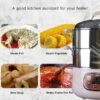 Bear Electric Food Steamer,Stainless Steel Digital Steamer, 3 tier 8L Large Capacity Vegetable Steamer