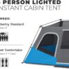 CORE Instant Cabin Tents with LED Lights | 6 Person / 9 Person / 12 Person Family Multi Room Lighted Pop Up Tents for Camping | Included Storage Pockets for Camping Accessories