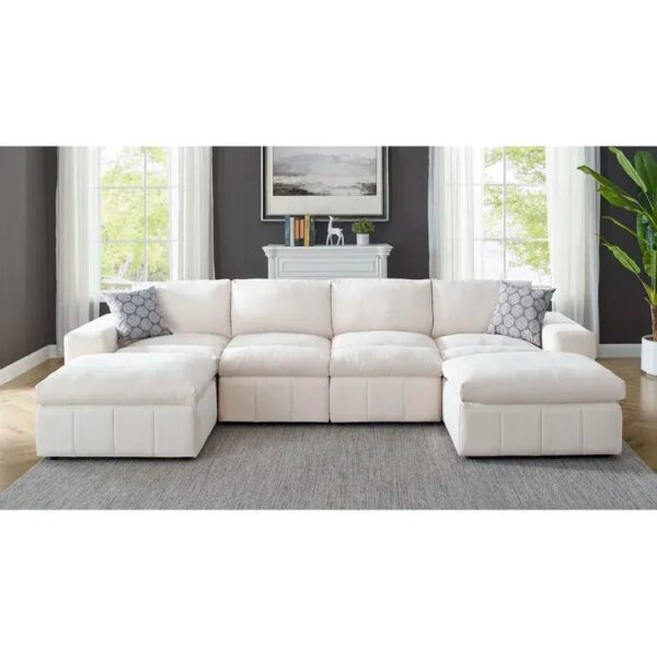 5bc90f4f9226462796dca97f8c1c6f6a 134′′ Wide Reversible Modular Sectional with Ottoman