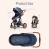B.Childhood High Landscape Baby Stroller Folding Reversible Seat,Unisex,Blue