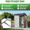Aoxun 6.2×4 FT Shed Outdoor Storage Shed Metal Garden Shed with Lockable Doors & Slooping Roof Tool Shed Bike Shed for Backyard, Patio, Poolside (Brown)