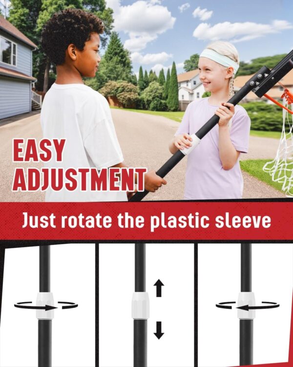 Kids Basketball Hoop Outdoor 3.2-7.2ft Adjustable, Portable Basketball Hoop & Goals for Kids/Teens/Youth in Pool/Backyard/Driveway/Indoor, 29 Inch Shatterproof Backboard and Enlarged Base