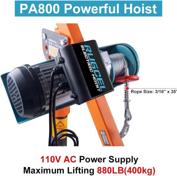 5ca2c7a080384e0cae7f3b0fe3d8a3fc 1100lb Folding Dismountable Household Hoist Truck Crane with Electric Hoist (110V) – 880lb Pulling Force, Jib Cranes for Factory, Warehouse, Construction
