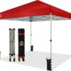 CROWN SHADES 10×10 Pop Up Canopy – Beach Tent with One Push Setup – Easy Outdoor Sun Shade for Events, Parties, Camping – Gazebo with STO-N-Go Cover Bag, Silver Coated Top, White