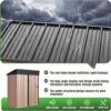Aoxun 6.2×4 FT Shed Outdoor Storage Shed Metal Garden Shed with Lockable Doors & Slooping Roof Tool Shed Bike Shed for Backyard, Patio, Poolside (Brown)