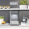 Countertop Nugget Ice Maker | Ice Machine with WiFi Connectivity | Smart Home Kitchen Essentials | Black Stainless