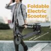 Electric Scooter – 8.5′′ Solid Tires, 350W Motor, Up to 19 MPH and 21-23 Miles Long-Range Portable Foldable Commuting Scooter for Adults with Double Braking System and App