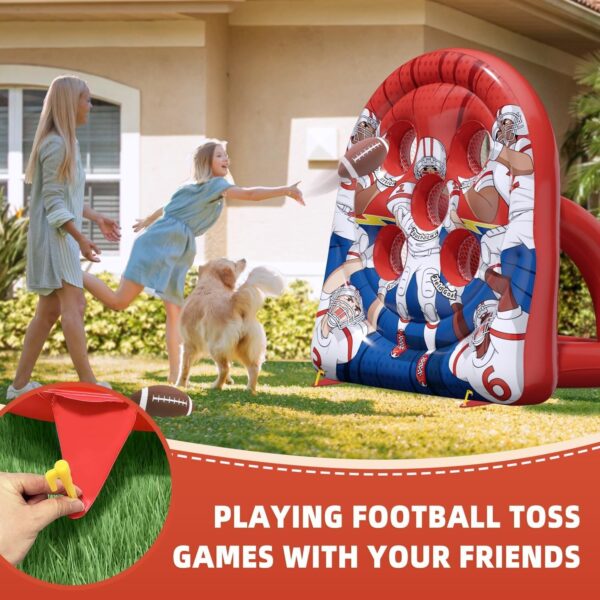 6Ft Football Target Toss Game – Inflatable Football Throwing Target Toy for Kids – Carnival Party Games