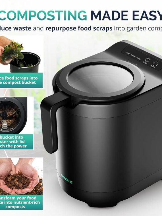 5ebac67722524a18b75772558be77c8d Electric Kitchen Composter 2.5L – Odorless Countertop Bin with Clear-View Lid, Smart Food Waste Disposal