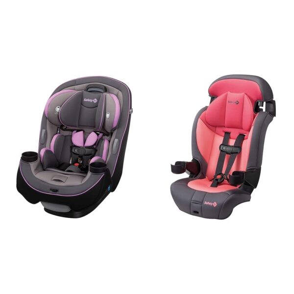 Grow and Go All-in-One Slim Convertible Car Seat, Rear Facing, 5-40 lbs, Forward Facing (30–65 lbs), High Back Booster Seat 40-100 pounds, Aqua Pop