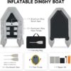 CREWORKS 7.5ft Inflatable Dinghy Boat, 2 Person 660lb Transom Sport Tender Boat with Pump Aluminum Oars Floor, Heavy Duty Inflatable Raft Kayak for Adults