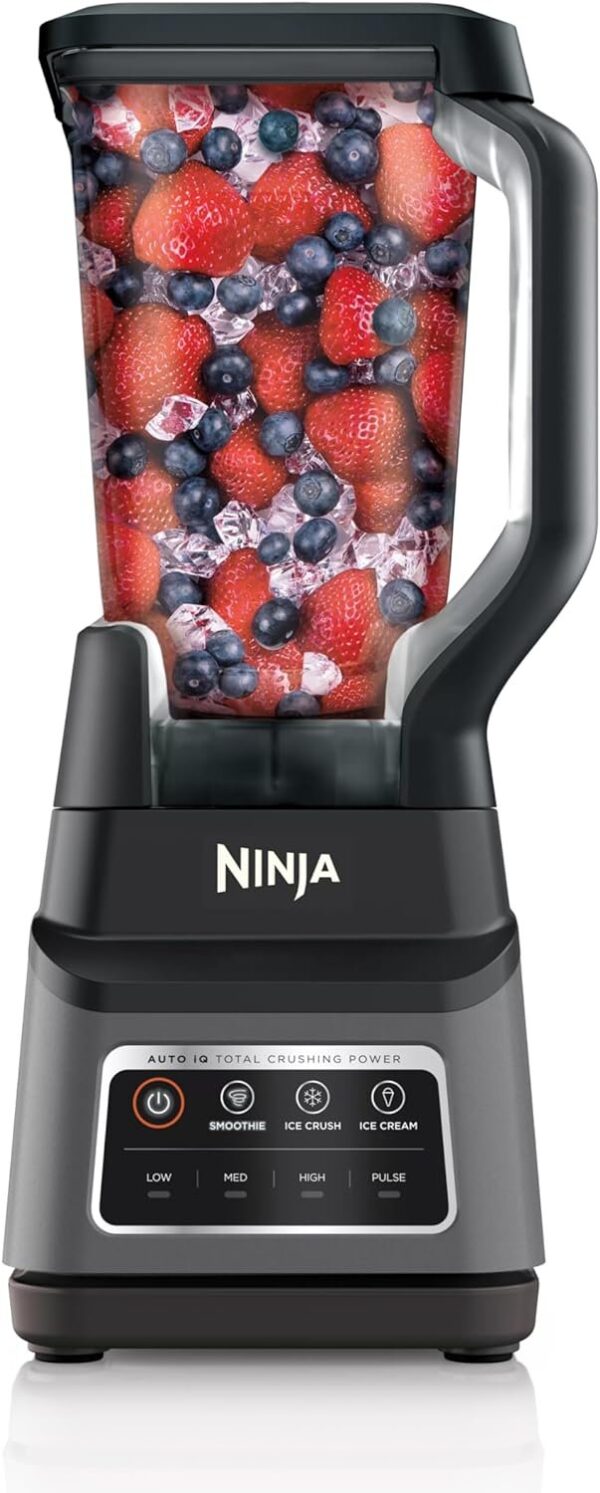 BN801 Professional Plus Kitchen System, 1400 WP, 5 Functions for Smoothies, Chopping, Dough & More with Auto IQ, 72-oz.* Blender Pitcher, 64-oz. Processor Bowl, (2) 24-oz. To-Go Cups, Grey