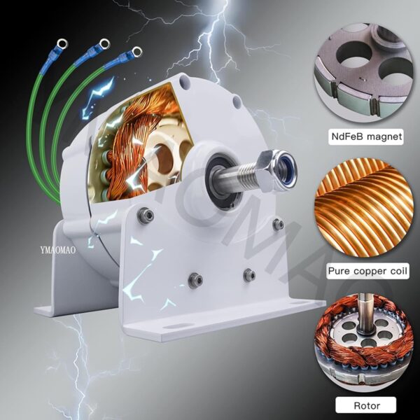 601ed721fec7418f932f8240041ac6fa 12000W Low RPM Permanent Magnet Generator 12V 24V 48V 120V 220V, Free Energy Gearless Permanent Magnet Generator Motor DIY for Wind Turbine Water Turbine,12V