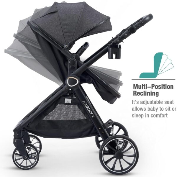 6047cb718d3a4794b58fdf79f853852d 2 in 1 Baby Stroller, Convertible Bassinet Pushchair for Infants and Newborns 0-36 Months