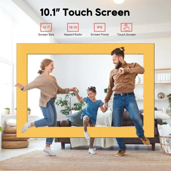 15.6′′ Digital Picture Frame, 64GB 1920 x 1080 IPS Touch Screen Electronic Photo Frame, Pre-Load Photo Gift Mode Without Open Package, Auto-Rotate, Wall/Table Mountable, App Share Photos, Black