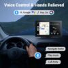Wireless Apple Carplay Screen for Car 4K Dash Cam, 9′′ Portable Apple Carplay & Android Auto Car Stereo, with 1080p Backup Camera, GPS Navigation/Mirror Link/Voice Control/Bluetooth