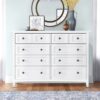 8 Drawer 60” W Double Dresser