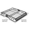 Heavy Duty Vehicle Roof Cargo Basket with Wind Fairing