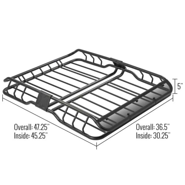Heavy Duty Vehicle Roof Cargo Basket with Wind Fairing