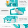 Folding Adirondack Rocking Chair,4-in-1 Multifunctional Patio Chair with Retractable Ottoman, Outdoor Chair Wood Texture, Lawn Chair for Porch, Backyard, Pool(Grey)