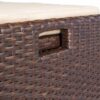 Outdoor Storage Bench Rattan Style Deck Box Wicker Patio Furniture Water Resistance w/Seat Cushion, 60-Gallon, Brown
