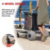 GDLF Foldable Beach Cart with Adjustable Handle and 12′′ Balloon Wheels, Heavy Duty Aluminum 220LBS Capacity