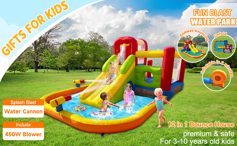 inflatable bounce house water slide