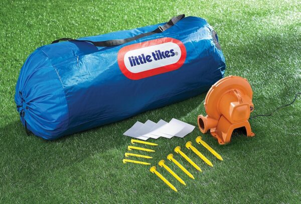 6103c41c15844650bf5835bdd59126aa Little Tikes Jump ‘n Slide Inflatable Bouncer Includes Heavy Duty Blower With GFCI, Stakes, Repair Patches, And Storage Bag, for Kids Ages 3-8 Years