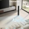 Dreo Tower Fan for Bedroom, 42 Inch 120° Oscillating Fan, 25dB Quiet DC Motor, 28ft/s Velocity Bladeless Standing Fan with 12 Speeds, 4 Modes, 12H Timer Cooling Fans for Home, Living Room, Pilot Max S