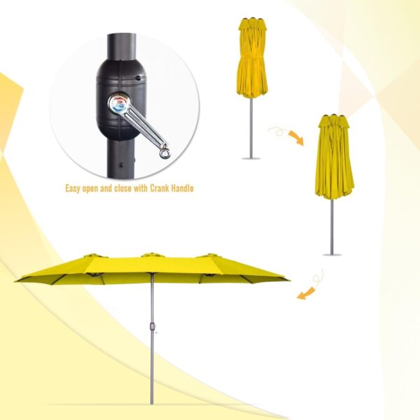 615a148875e74c7581ca69af843aa066 15ft Patio Umbrella with Solar Lights, Large Double Umbrella Outdoor, Rectangle 180”x106” Umbrellas with 156 PCS LED Lights and Crank Handle for Backyard Deck Pool Shade in Black(1.9′′ Pole)