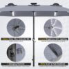 15ft Patio Umbrella with Solar Lights, Large Double Umbrella Outdoor, Rectangle 180”x106” Umbrellas with 156 PCS LED Lights and Crank Handle for Backyard Deck Pool Shade in Black(1.9′′ Pole)