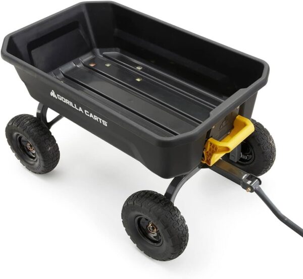 61d01535c84d4b28a939eb42120c8a6c 7GCG-NF Heavy-Duty Poly Dump Garden Cart with No-Flat Tires, 7 Cubic Feet, 1200-Pound Capacity, Black, Amazon Exclusive