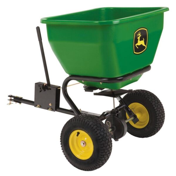 61fc1fa55c1043078ac4dc7850ed2f7c 175 lb Tow-Behind Broadcast Spreader, Rustproof Poly Hopper, Universal Fit