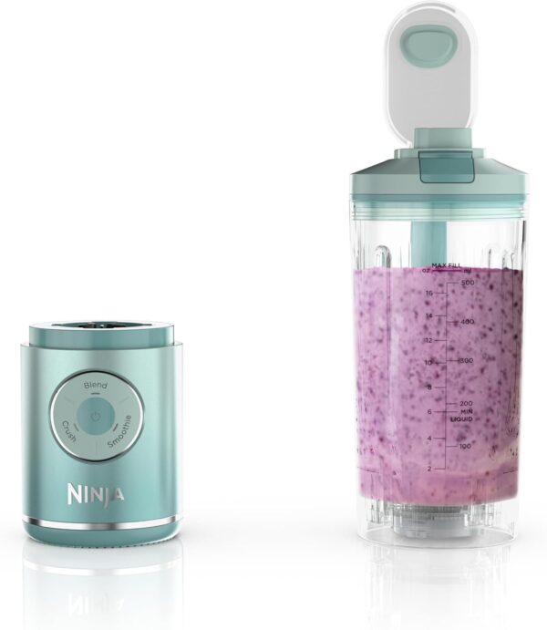 Ninja Blast Max, Portable Blender + Twist & Go, Personal Blender, Ninja Blender, Smoothie, Blend, Ice Crush, 3 Programs, Cordless, 22oz removable Vessel, Dishwasher Safe, Leakproof, Sea Glass, BC251MT