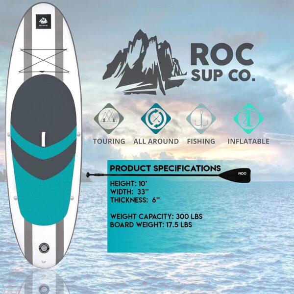 62901375f506487ca9446e45d515dff3 Roc Inflatable Stand Up Paddle Boards with Premium SUP Paddle Board Accessories, Wide Stable Design, Non-Slip Comfort Deck for Youth & Adults