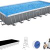 Bestway Oval Above Ground Pool Set (10′ x 6’7′′ x 33′′)| Includes Filter Pump & ChemConnect Dispenser