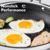 SNOWCLAD Pots and Pans set non stick, 10 pcs Hybrid Stainless Steel Cookware Sets, non stick Frying Pans
