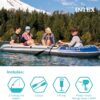 INTEX Excursion Inflatable Boat Series: Includes Deluxe 54in Boat Oars and High-Output Pump – SuperTough PVC – Adjustable Seats with Backrest – Fishing Rod Holders – Welded Oar Locks