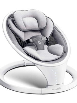 Munchkin Bluetooth Enabled Lightweight Baby Swing with Natural Sway in 5 Ranges of Motion, Includes Remote Control, White
