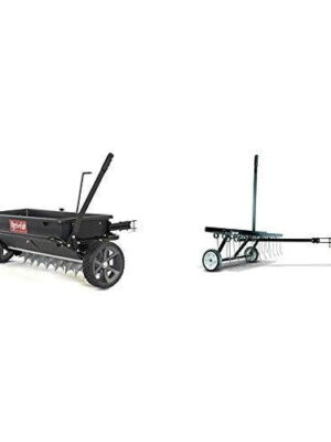 Agri-Fab 45-0543 100 lb. Tow Spiker/Seeder/Spreader, Black & 40-Inch Tine Tow Dethatcher 45-0294,Black