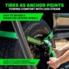 Car Tie Down Straps for Trailers with Flat Hooks (4-Pack) – 2 Inch x 8 Feet (10,000lb Break Strength) – Heavy Duty T-Handle Car Lasso Tire Straps for Trailer & UTV – Black